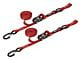 SpeedStrap 1-Inch x 15-Foot Ratchet Tie Downs with Snap S-Hooks and Soft-Tie; Red