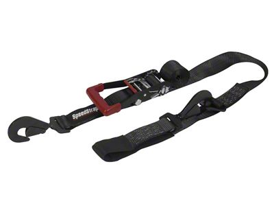 SpeedStrap 2-Inch x 10-Foot Ratchet Tie Down with Twisted Snap Hooks and Axle Strap Combo; Black