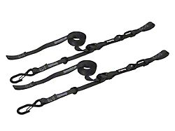 SpeedStrap 1-Inch x 10-Foot Cam-Lock Tie Downs with Snap S-Hooks and Soft-Tie; Black