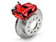SSBC-USA Rear Disc Brake Conversion Kit with Built-In Parking Brake Assembly and Cross-Drilled/Slotted Rotors; Red Calipers (91-04 Dakota)