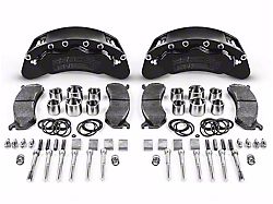 SSBC-USA B6-Brawler Rear 6-Piston Direct Fit Caliper and Ceramic Brake Pad Upgrade Kit with Cross-Drilled and Slotted Rotors; Black Calipers (12-20 4WD F-150 w/ Manual Parking Brake)