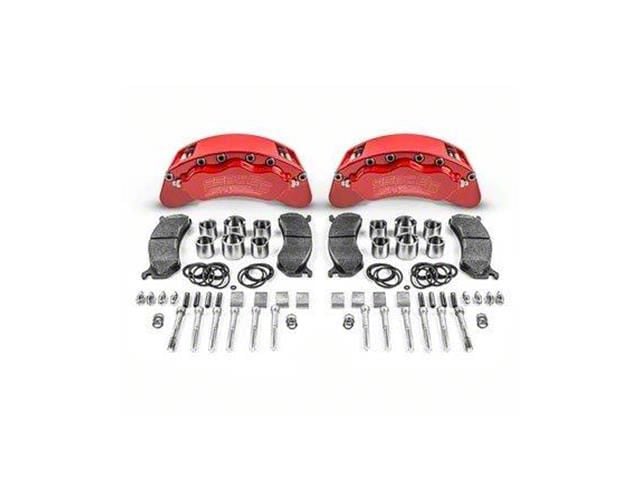 SSBC-USA B6-Brawler Rear 6-Piston Direct Fit Caliper and Ceramic Brake Pad Upgrade Kit; Red Calipers (12-20 4WD F-150 w/ Manual Parking Brake)