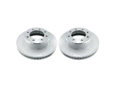 SSBC-USA Dimple Cross-Drilled/Slotted 6-Lug Rotors; Rear Pair (12-14 4WD F-150; 15-20 4WD F-150 w/ Manual Parking Brake)