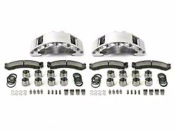 SSBC-USA Barbarian Front 8-Piston Direct Fit Caliper and Semi-Metallic Brake Pad Upgrade Kit with Cross-Drilled Slotted Rotors; Clear Anodized Calipers (13-22 F-250 Super Duty)