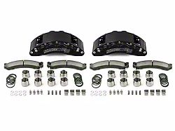 SSBC-USA Barbarian Front 8-Piston Direct Fit Caliper and Semi-Metallic Brake Pad Upgrade Kit with Cross-Drilled Slotted Rotors; Black Calipers (13-22 F-250 Super Duty)