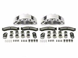 SSBC-USA Barbarian Rear 8-Piston Direct Fit Caliper and Semi-Metallic Brake Pad Upgrade Kit with Cross-Drilled Slotted Rotors; Clear Anodized Calipers (13-22 F-250 Super Duty)