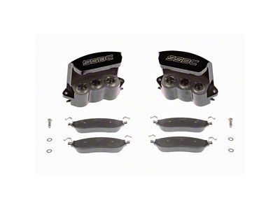 SSBC-USA Tri-Power Rear 3-Piston Quick Change Caliper and Semi-Metallic Brake Pad Upgrade Kit; Black (05-07 F-250 Super Duty)