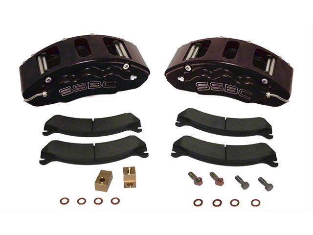 SSBC-USA V6 Front 6-Piston Quick Change Caliper and Semi-Metallic Brake Pad Upgrade Kit; Black Calipers (11-12 F-250 Super Duty)