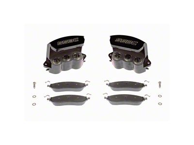 SSBC-USA Tri-Power Rear 3-Piston Quick Change Caliper and Semi-Metallic Brake Pad Upgrade Kit; Black (05-07 F-350 Super Duty DRW)