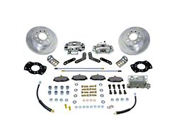 SSBC-USA Rear Drum to Disc Brake Conversion Kit with Built-In Parking Brake Assembly and Cross-Drilled/Slotted Rotors; Black Calipers (94-97 RAM 1500)