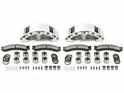 SSBC-USA Barbarian Front 8-Piston Direct Fit Caliper and Semi-Metallic Brake Pad Upgrade Kit; Clear Anodized Calipers (09-24 RAM 2500)