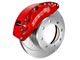 SSBC-USA Barbarian Rear 8-Piston Direct Fit Caliper and Semi-Metallic Brake Pad Upgrade Kit with Cross-Drilled Slotted Rotors; Red Calipers (19-24 RAM 2500)