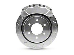 SSBC-USA B6-Brawler Rear 6-Piston Direct Fit Caliper and Semi-Metallic Brake Pad Upgrade Kit with Cross-Drilled Slotted Rotors; Clear Anodized Calipers (07-18 4WD Sierra 1500 w/ Rear Disc Brakes)