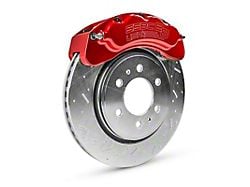 SSBC-USA B8-Brawler Front 8-Piston Direct Fit Caliper and Semi-Metallic Brake Pad Upgrade Kit with Cross-Drilled Slotted Rotors; Red Calipers (07-18 4WD Silverado 1500)