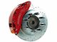 SSBC-USA Barbarian Front 8-Piston Direct Fit Caliper and Semi-Metallic Brake Pad Upgrade Kit with Cross-Drilled Slotted Rotors; Red Calipers (20-24 Silverado 3500 HD)