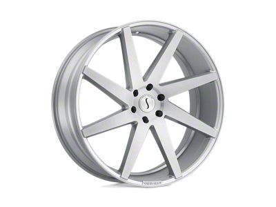 Status Brute Silver with Brushed Machined Face 6-Lug Wheel; 26x10; 15mm Offset (14-18 Silverado 1500)