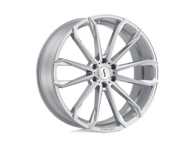 Status Mastadon Silver with Brushed Machined Face 6-Lug Wheel; 20x9; 15mm Offset (14-18 Silverado 1500)