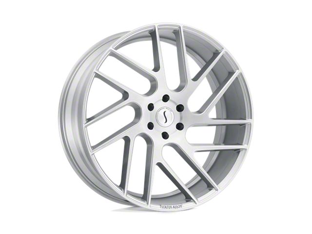 Status Juggernaut Silver with Brushed Machined Face 5-Lug Wheel; 24x9.5; 30mm Offset (87-90 Dakota)