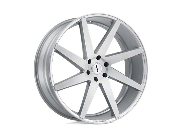 Status Brute Silver with Brushed Machined Face 6-Lug Wheel; 26x10; 15mm Offset (19-24 Sierra 1500)