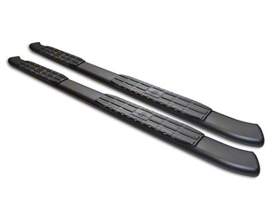 4X Series 4-Inch Oval Side Step Bars; Rocker Mount; Black (14-18 Sierra 1500 Double Cab, Crew Cab)