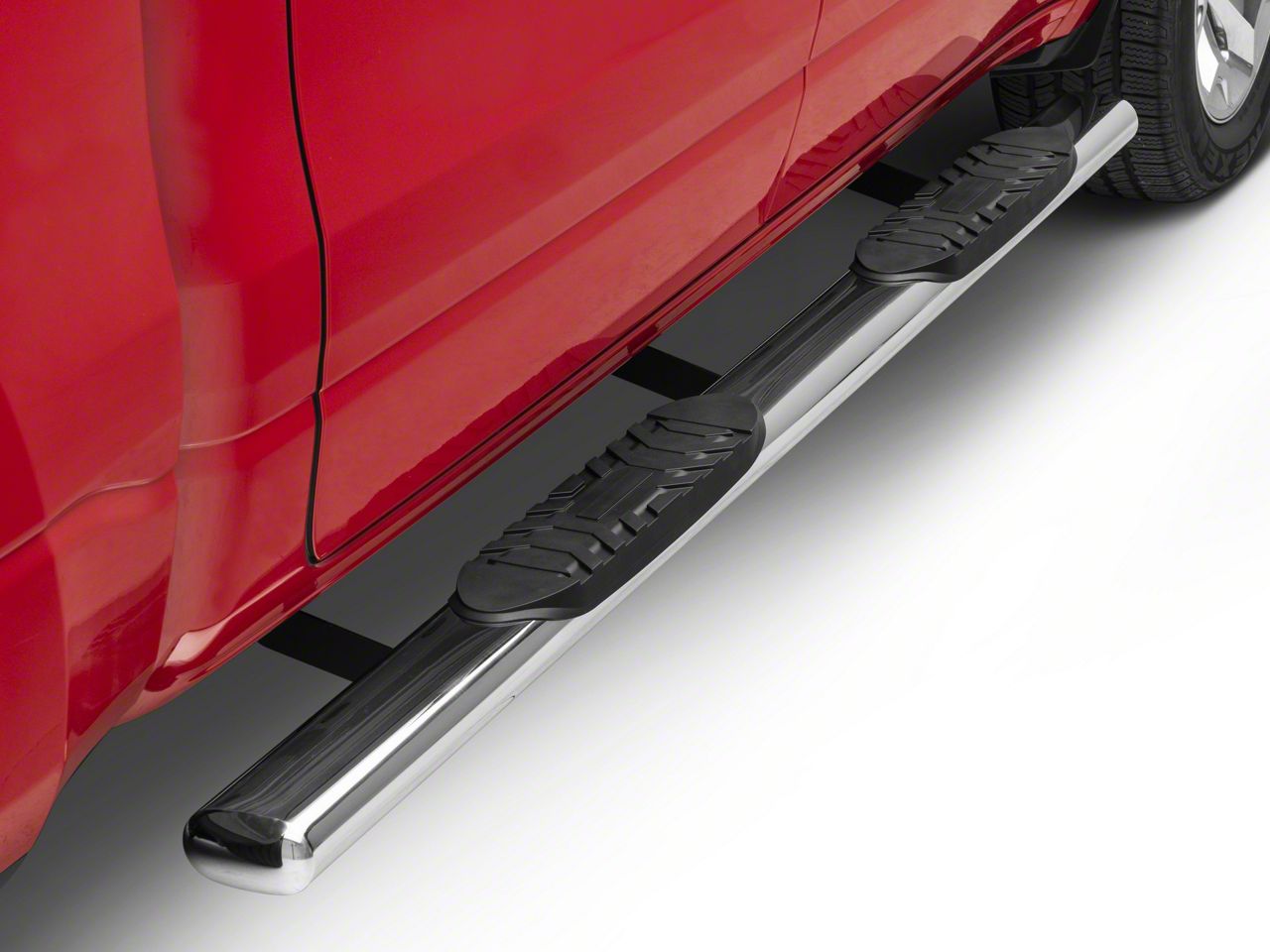 RAM 1500 5-Inch Straight Oval Side Step Bars; Stainless Steel (19-24 ...