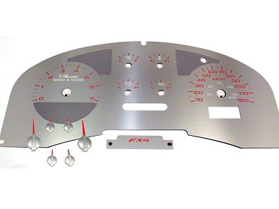 US Speedo Stainless Edition Gauge Face; MPH; Red (04-08 F-150 FX4; 07-08 F-150 FX2)