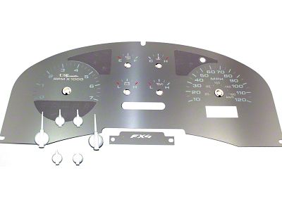 US Speedo Stainless Edition Gauge Face; MPH; White (04-08 F-150 FX4; 07-08 F-150 FX2)