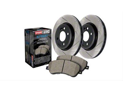 StopTech Street Axle Drilled 6-Lug Brake Rotor and Pad Kit; Front and Rear (10-11 F-150)