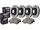 StopTech Street Axle Drilled and Slotted 6-Lug Brake Rotor and Pad Kit; Front and Rear (12-14 F-150; 15-20 F-150 w/ Manual Parking Brake)
