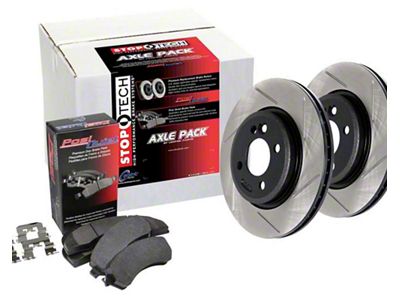 StopTech Street Axle Slotted 7-Lug Brake Rotor and Pad Kit; Front (04-08 F-150)