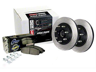 StopTech Truck Axle Slotted 5-Lug Brake Rotor and Pad Kit; Front (97-Early 00 2WD F-150, Excluding Lightning)