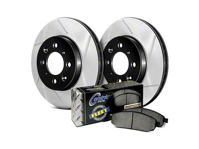 StopTech Truck Axle Slotted 8-Lug Brake Rotor and Pad Kit; Front (11-10/21/12 2WD F-350 Super Duty DRW)