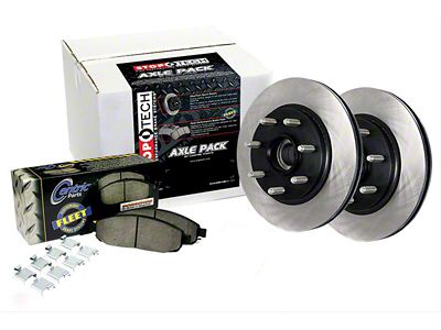 StopTech Truck Axle Slotted 8-Lug Brake Rotor and Pad Kit; Rear (11-12 2WD F-350 Super Duty SRW)