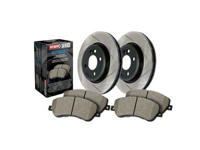 StopTech Street Axle Slotted 8-Lug Brake Rotor and Pad Kit; Rear (06-08 RAM 1500 Mega Cab)