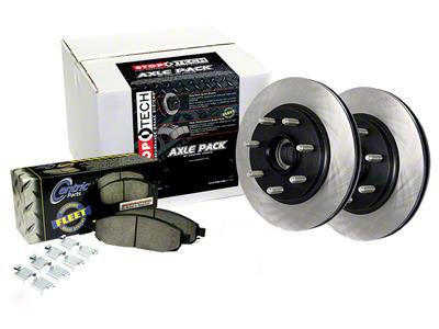 StopTech Truck Axle Slotted 8-Lug Brake Rotor and Pad Kit; Rear (03-08 RAM 2500)