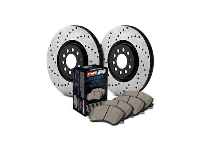 StopTech Street Axle Drilled 8-Lug Brake Rotor and Pad Kit; Rear (09-18 RAM 3500)
