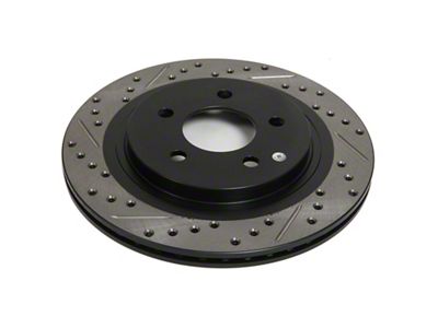 StopTech Sport Drilled and Slotted Rotor; Rear Passenger Side (99-05 Sierra 1500 w/ Single Piston Rear Calipers; 2006 Sierra 1500 Hybrid)