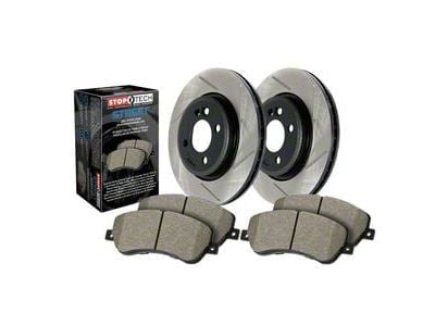 StopTech Street Axle Slotted 8-Lug Brake Rotor and Pad Kit; Front and Rear (07-10 Sierra 3500 HD DRW)