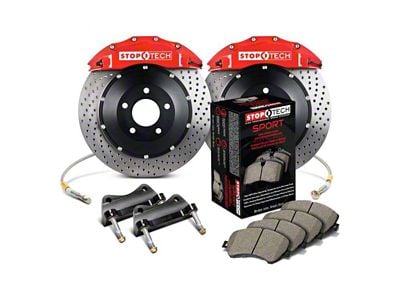 StopTech ST-60 Performance Drilled 2-Piece Front Big Brake Kit with 380x32mm Rotors; Red Calipers (99-06 Silverado 1500)