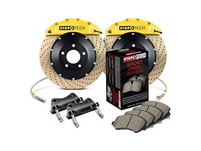 StopTech ST-60 Performance Drilled Coated 2-Piece Front Big Brake Kit with 380x32mm Rotors; Yellow Calipers (99-06 Silverado 1500)