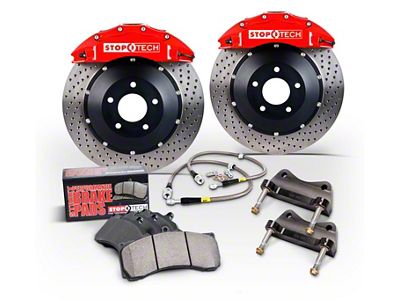 StopTech ST-60 Performance Drilled Coated 2-Piece Front Big Brake Kit with 380x35mm Rotors; Silver Calipers (15-16 Silverado 1500)