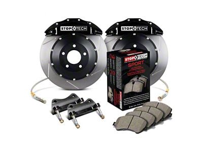 StopTech ST-60 Performance Slotted 2-Piece Front Big Brake Kit with 380x32mm Rotors; Black Calipers (99-06 Silverado 1500)
