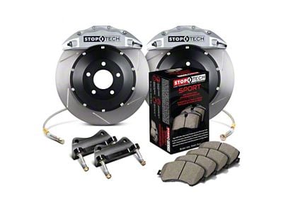 StopTech ST-60 Performance Slotted 2-Piece Front Big Brake Kit with 380x32mm Rotors; Black Calipers (99-06 Silverado 1500)