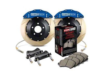 StopTech ST-60 Performance Slotted Coated 2-Piece Front Big Brake Kit with 380x32mm Rotors; Blue Calipers (99-06 Silverado 1500)