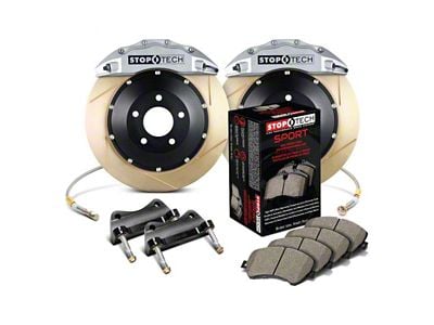 StopTech ST-60 Performance Slotted Coated 2-Piece Front Big Brake Kit with 380x32mm Rotors; Silver Calipers (99-06 Silverado 1500)