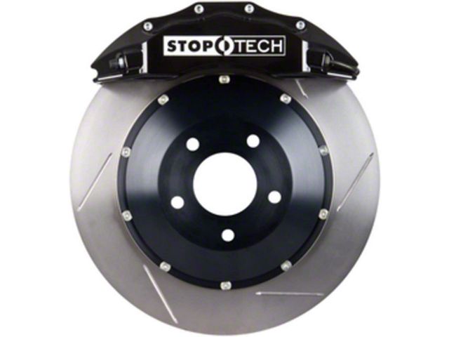 StopTech ST-60 Performance Slotted 2-Piece Rear Big Brake Kit; Black Calipers (07-13 Silverado 1500)