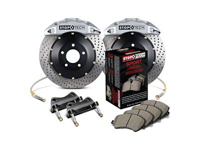 StopTech ST-60 Performance Drilled 2-Piece Front Big Brake Kit; Silver Calipers (07-14 Tahoe)