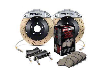 StopTech ST-60 Performance Drilled Coated 2-Piece Front Big Brake Kit with 380x35mm Rotors; Silver Calipers (07-14 Tahoe)