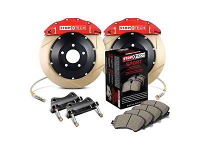 StopTech ST-60 Performance Slotted Coated 2-Piece Front Big Brake Kit with 380x35mm Rotors; Red Calipers (07-14 Tahoe)