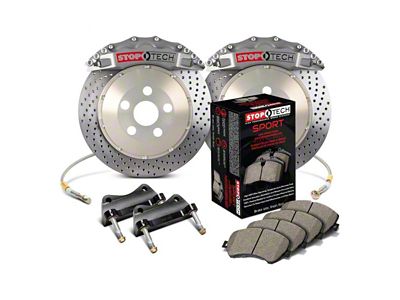 StopTech ST-60 Trophy Sport Drilled 2-Piece Front Big Brake Kit with 380x35mm Rotors; Silver Calipers (07-14 Tahoe)